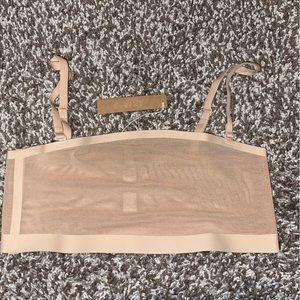 SKIMS Sculpt Bandeau Women Small Ochre Brown Sheer Stretch Bra BR-BND-0254 NWT